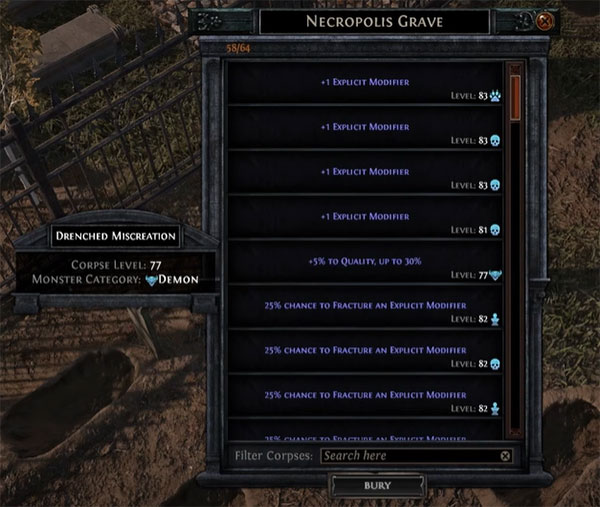 PoE Necropolis Grave Crafting Improving Quality